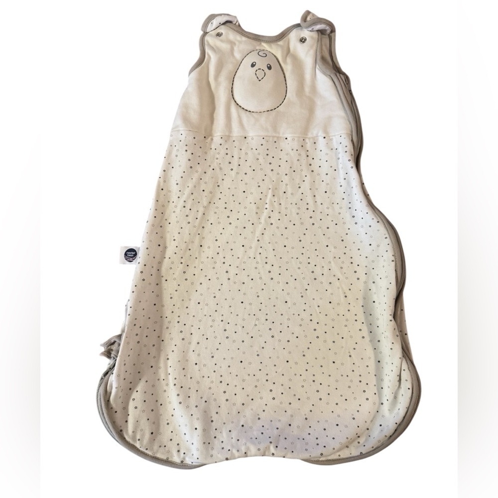 Nested Bean Weighted Sleep Sack White with Black Stars, Size Small 0-6M